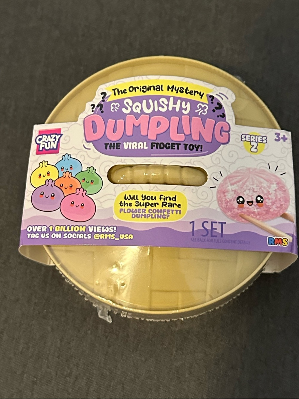 RMS Crazy Fun Mystery Dumpling Bao Bun Squishy – Flower Confetti collection NWT